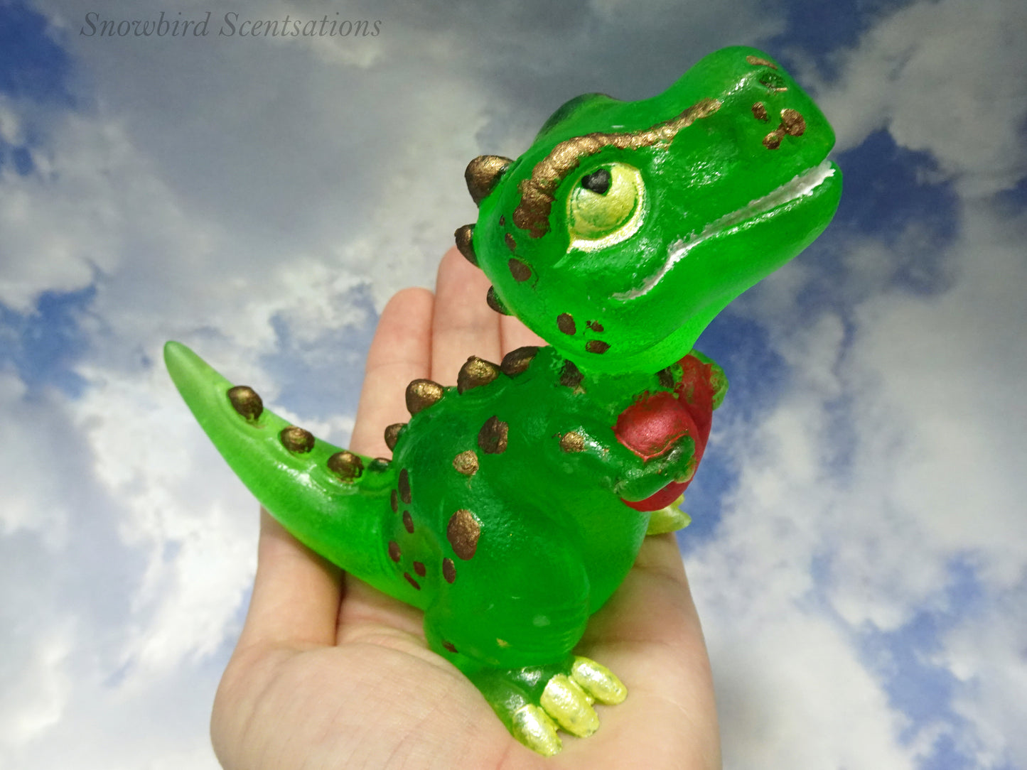 Dino with Heart (Solid or Painted)